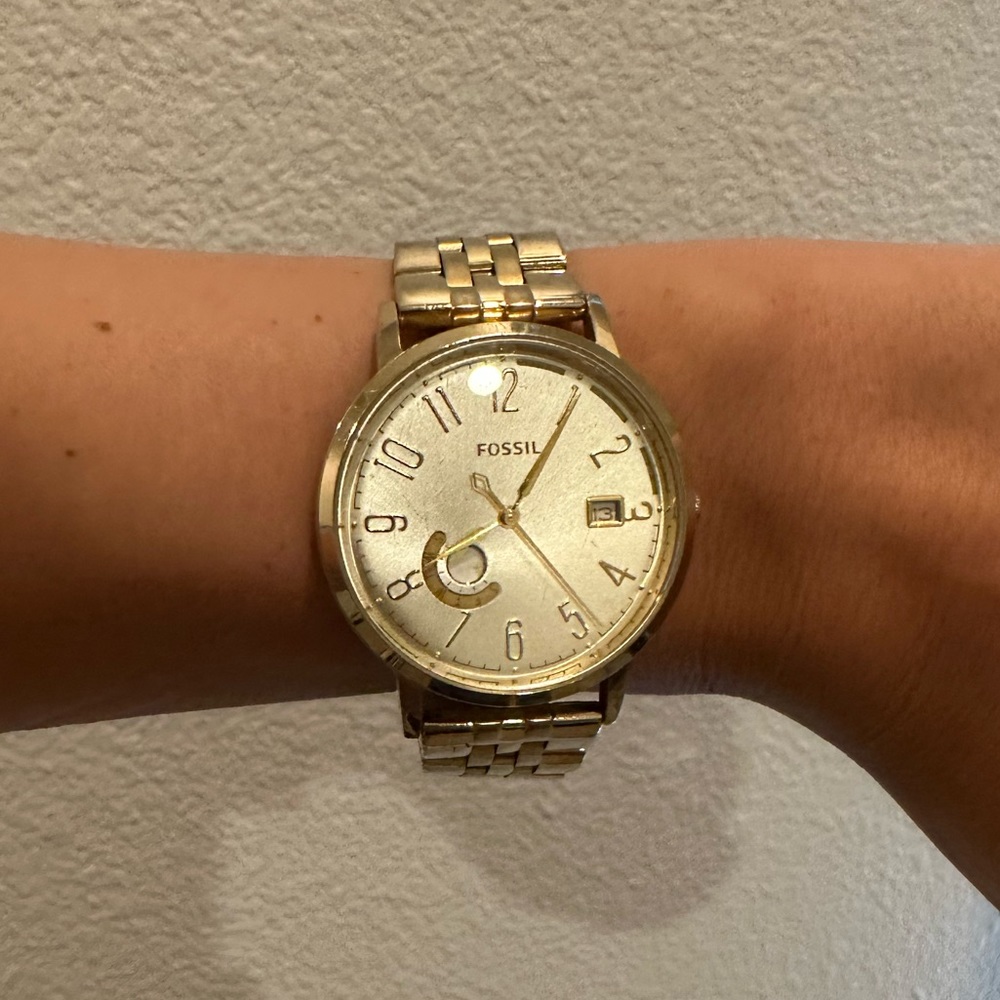 Fossil gold watch